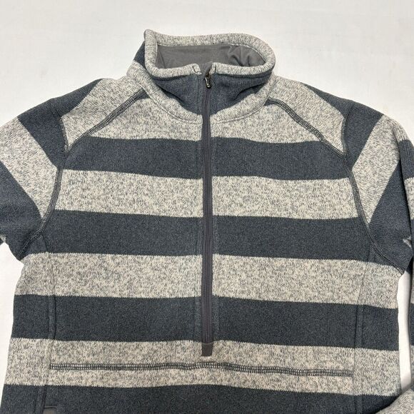 Patagonia Better Sweater Womens SMALL 1/2 Zip Gray Stripe Fleece Pullover - Picture 9 of 9